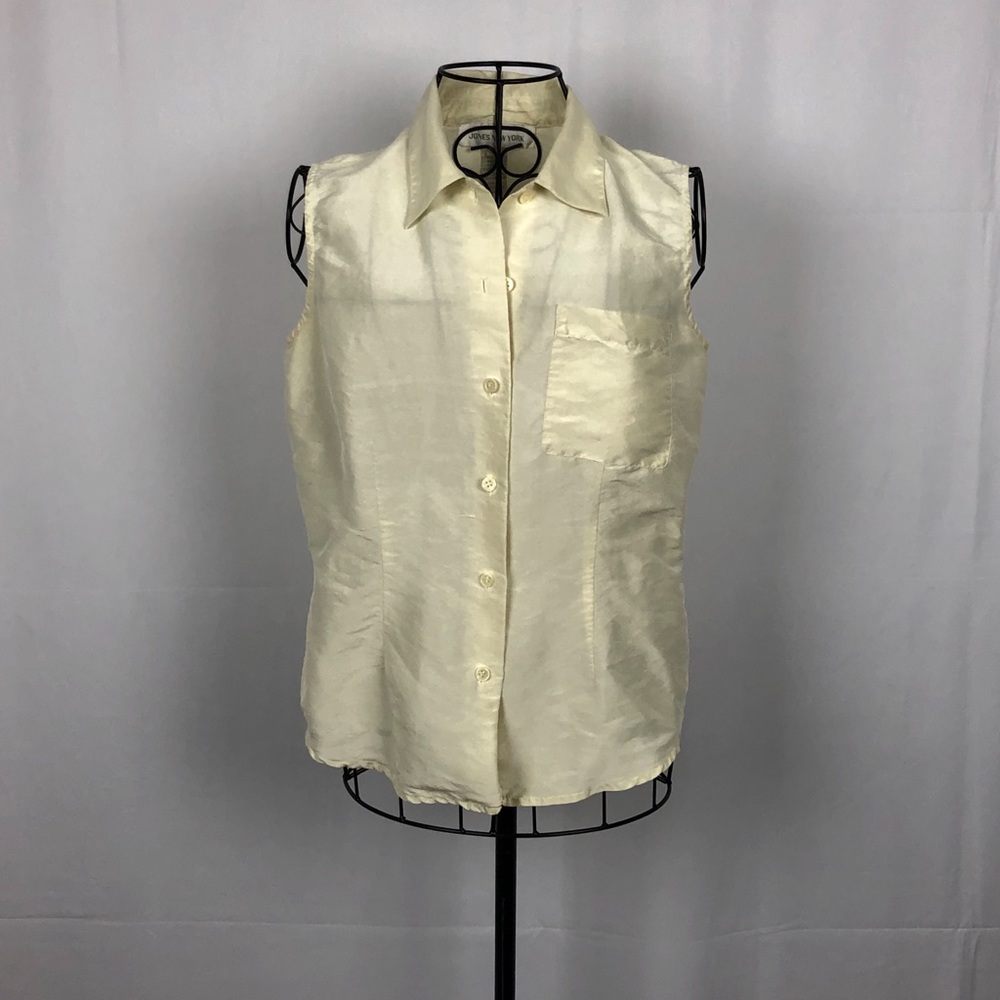 Jones New York silk sleeveless blouse 4